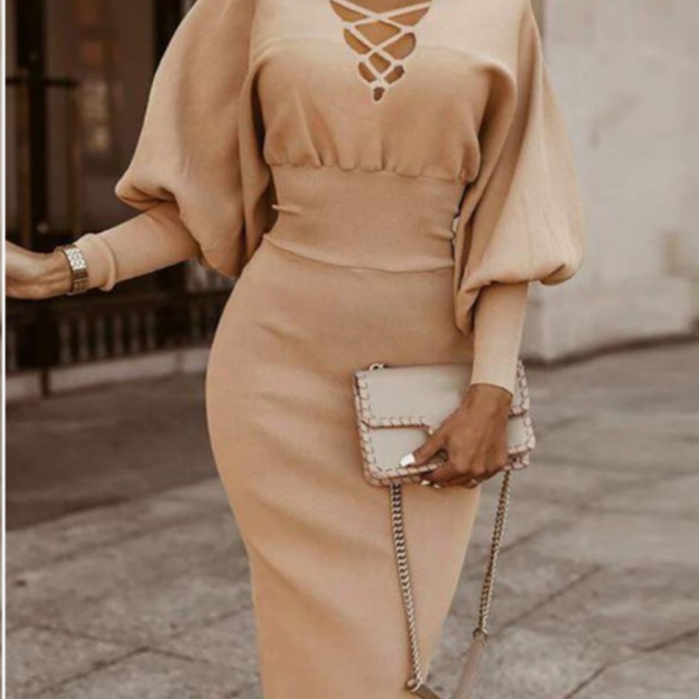 Big sleeve bodycon dress